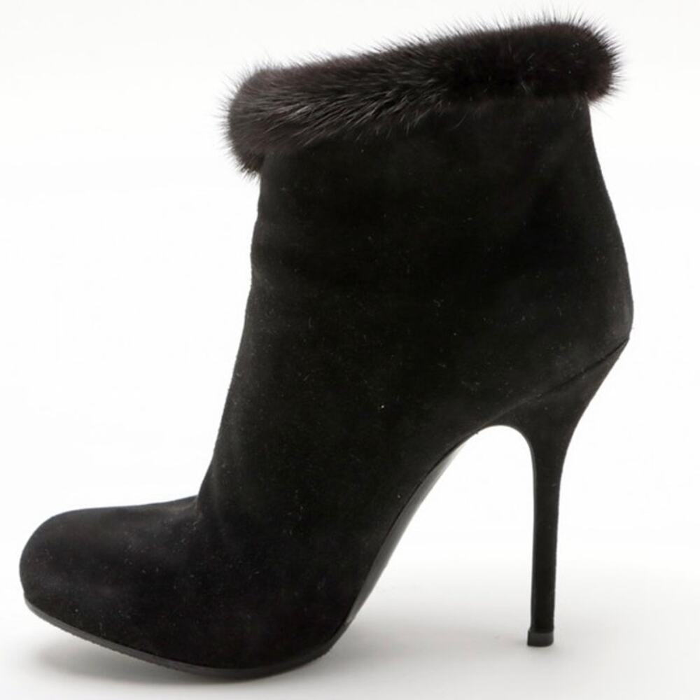 Christian Dior Black Suede Booties Heeled Ankle Boots Women’s size 36 - Picture 3 of 10
